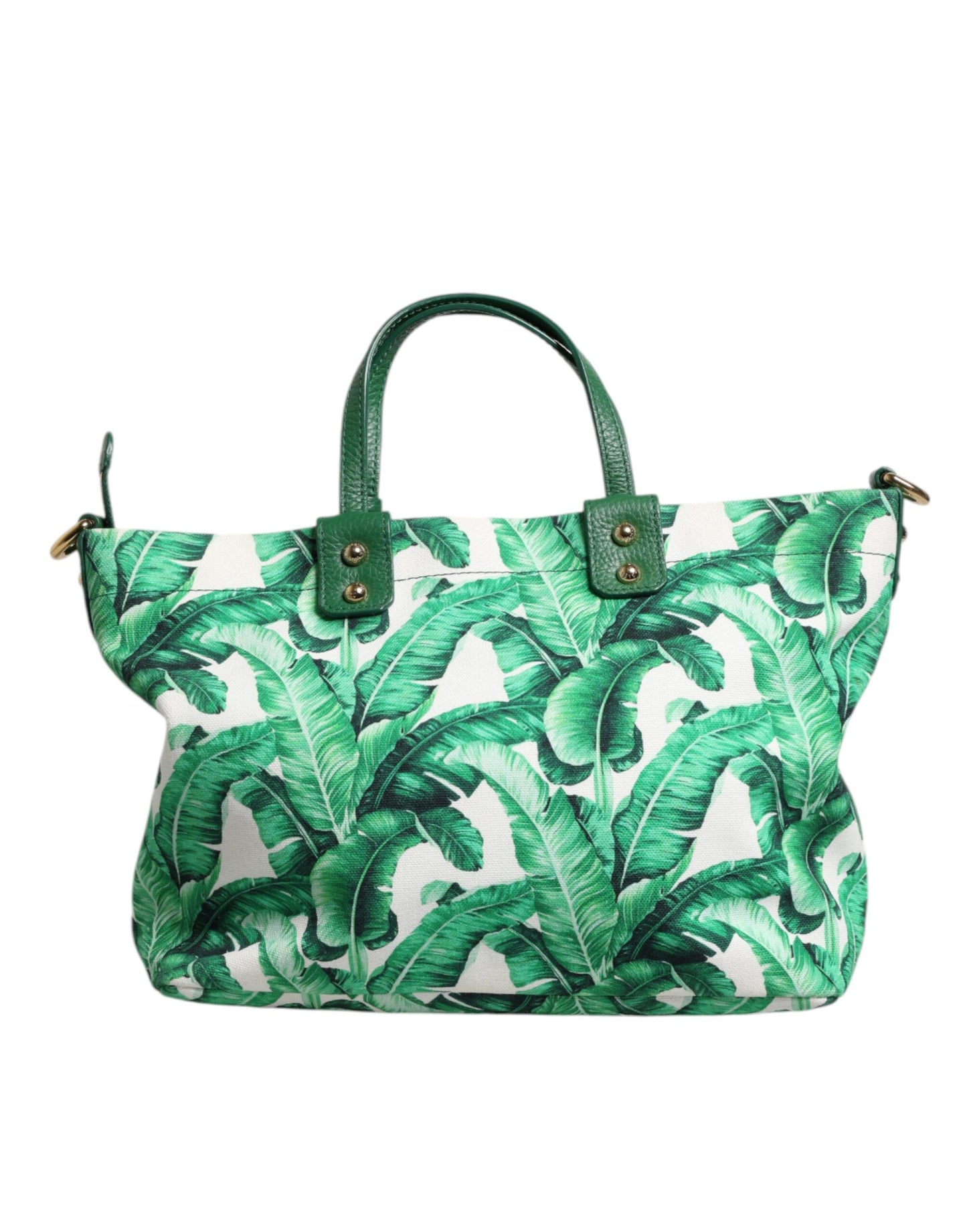 Bolso de mano para mujer de lona verde con diseño de jardín botánico