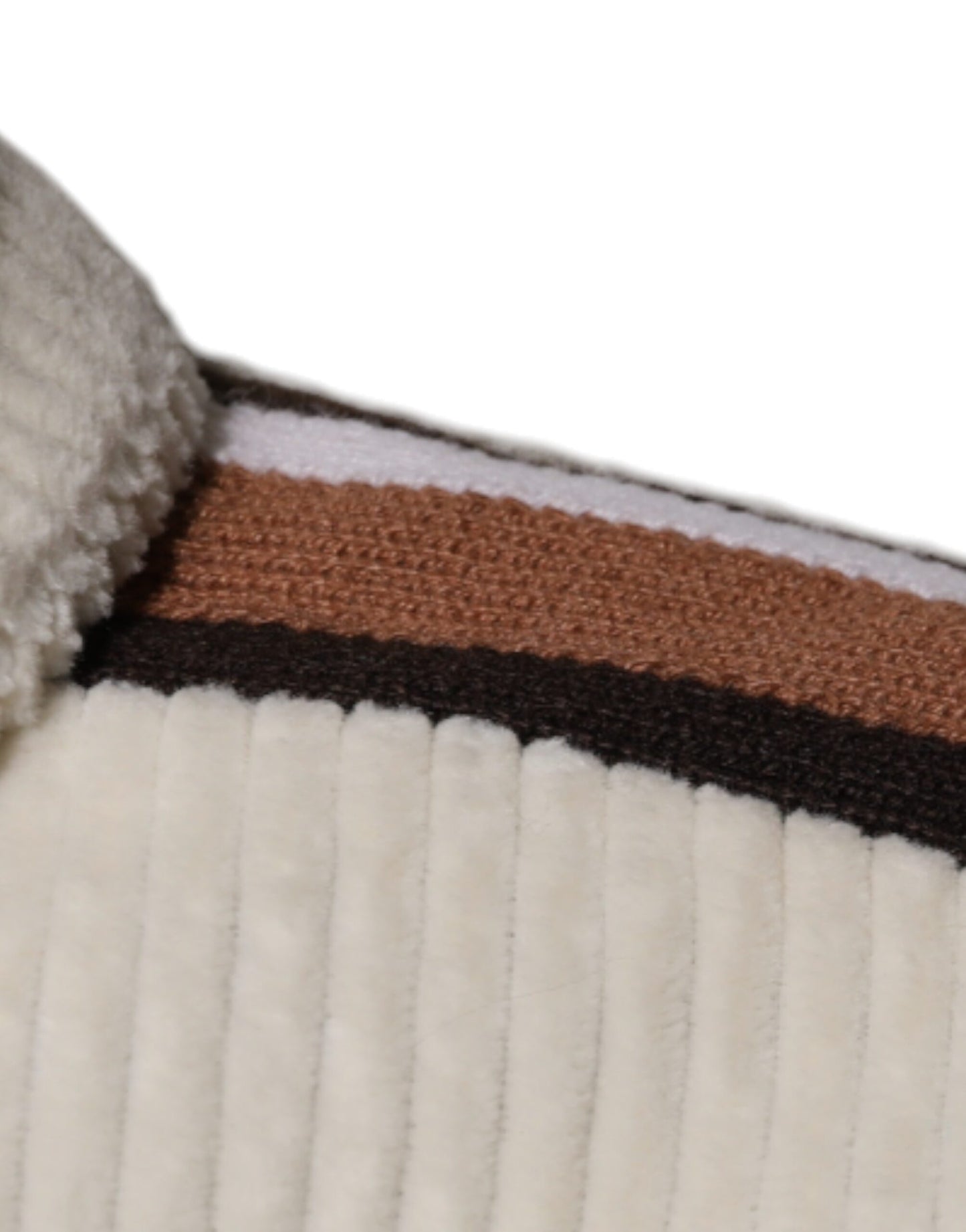 Chaqueta de pana de algodón con cremallera completa y aplique de logotipo beige
