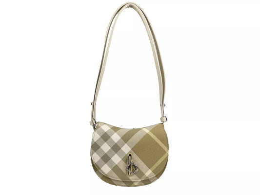Bolso bandolera mini con diseño de caballo balancín a cuadros