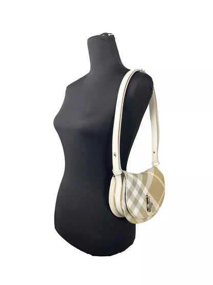 Bolso bandolera mini con diseño de caballo balancín a cuadros