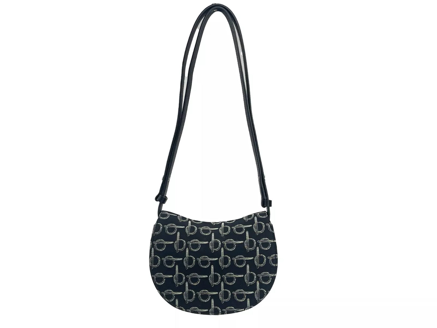 Bolso bandolera mini con diseño de caballo balancín, color negro