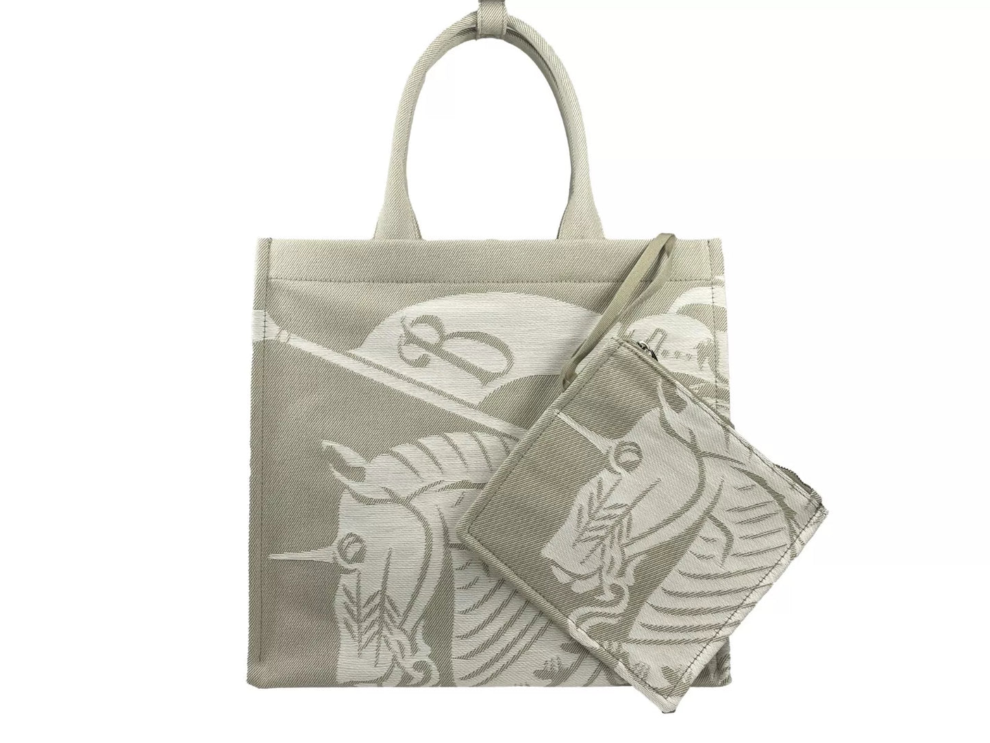 Bolso tote de lona EKD con monedero beige