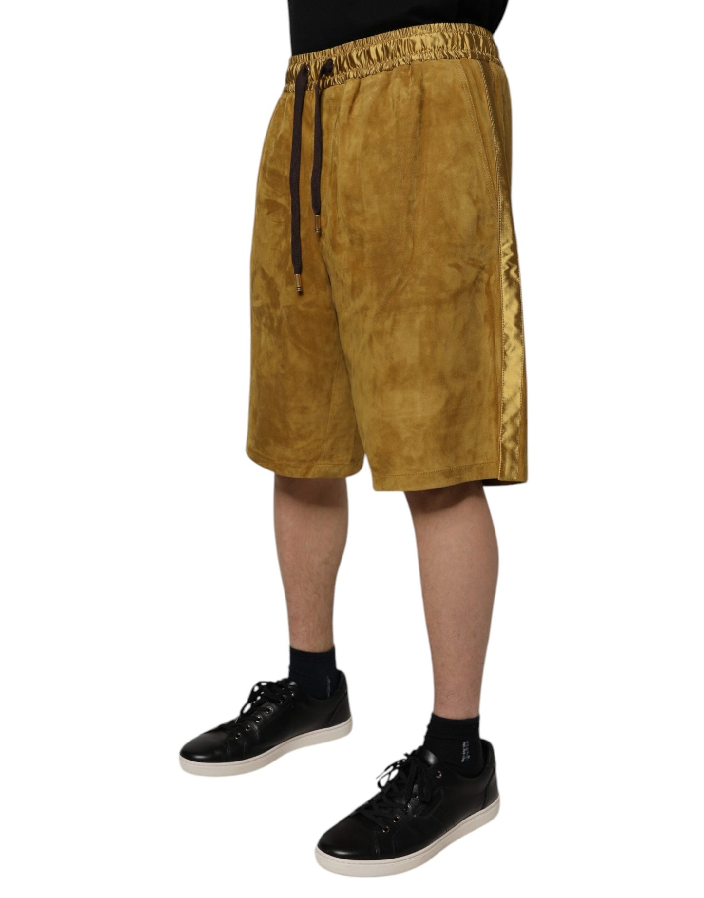 Bermudas de ante de cordero marrón para hombre