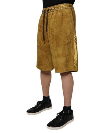 Bermudas de ante de cordero marrón para hombre