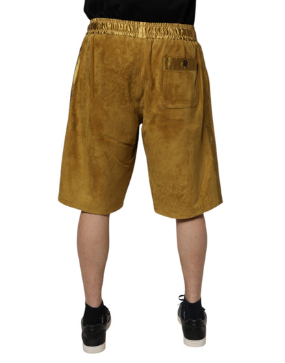 Bermudas de ante de cordero marrón para hombre