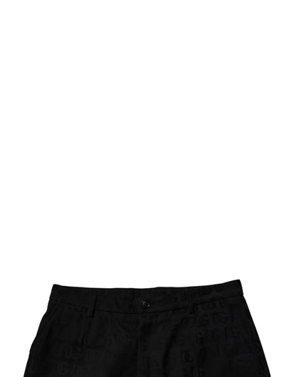 Pantalones cortos chinos casuales de cintura media de algodón negro