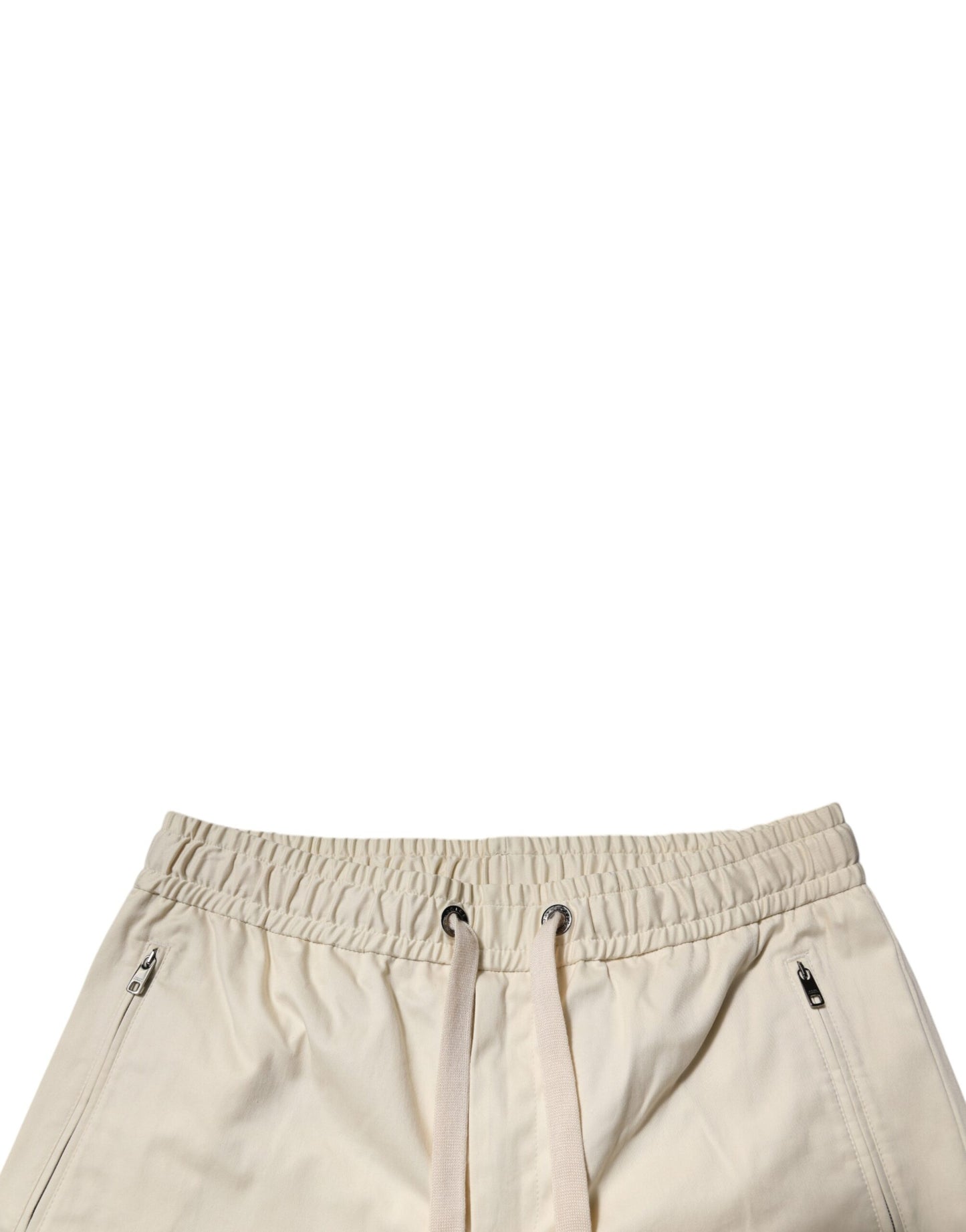 Bermudas de algodón elástico en blanco roto para hombre