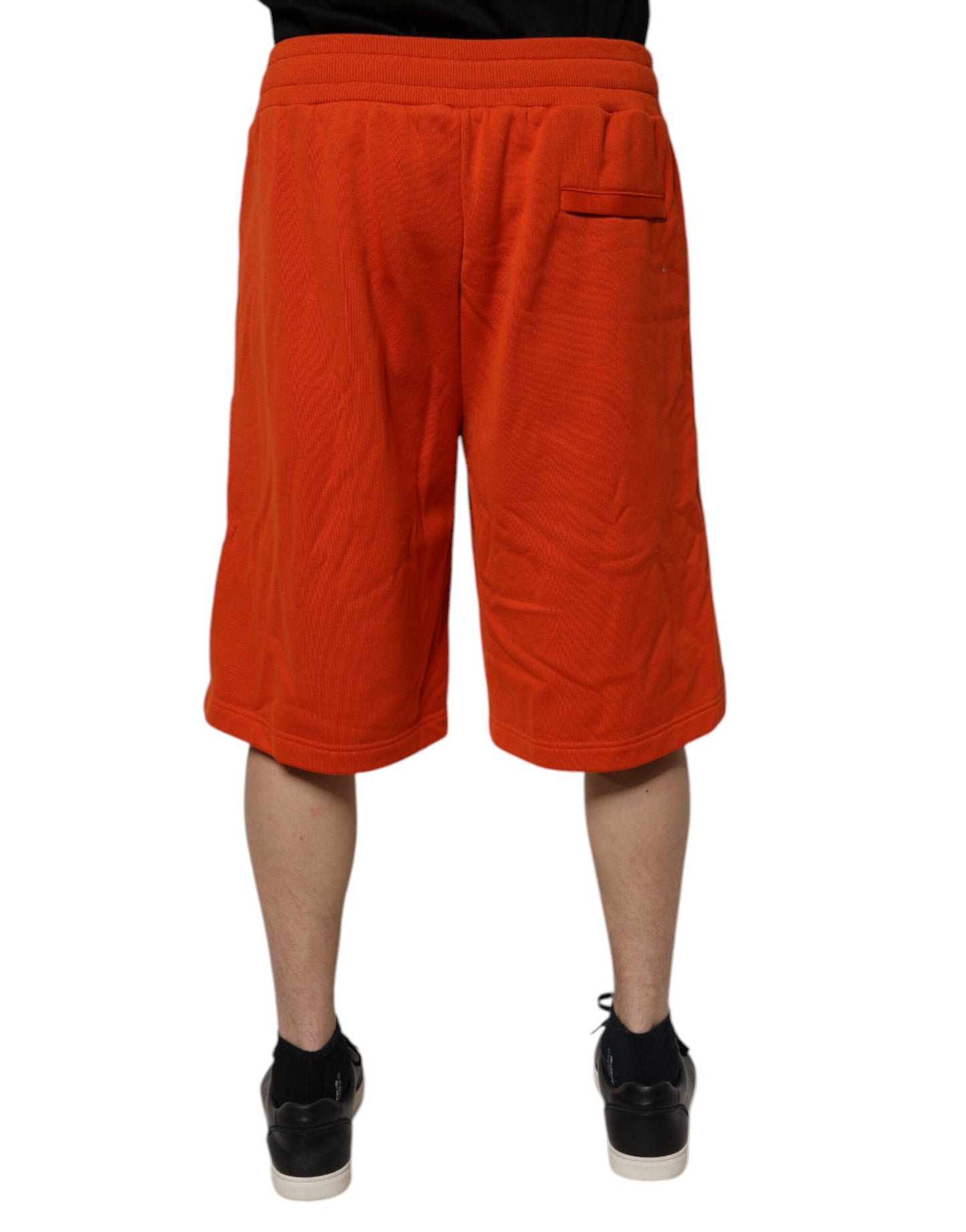 Bermudas de cintura media para hombre en mezcla de algodón rojo