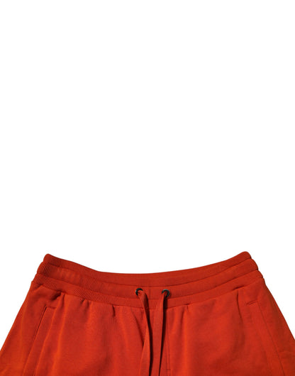 Bermudas de cintura media para hombre en mezcla de algodón rojo