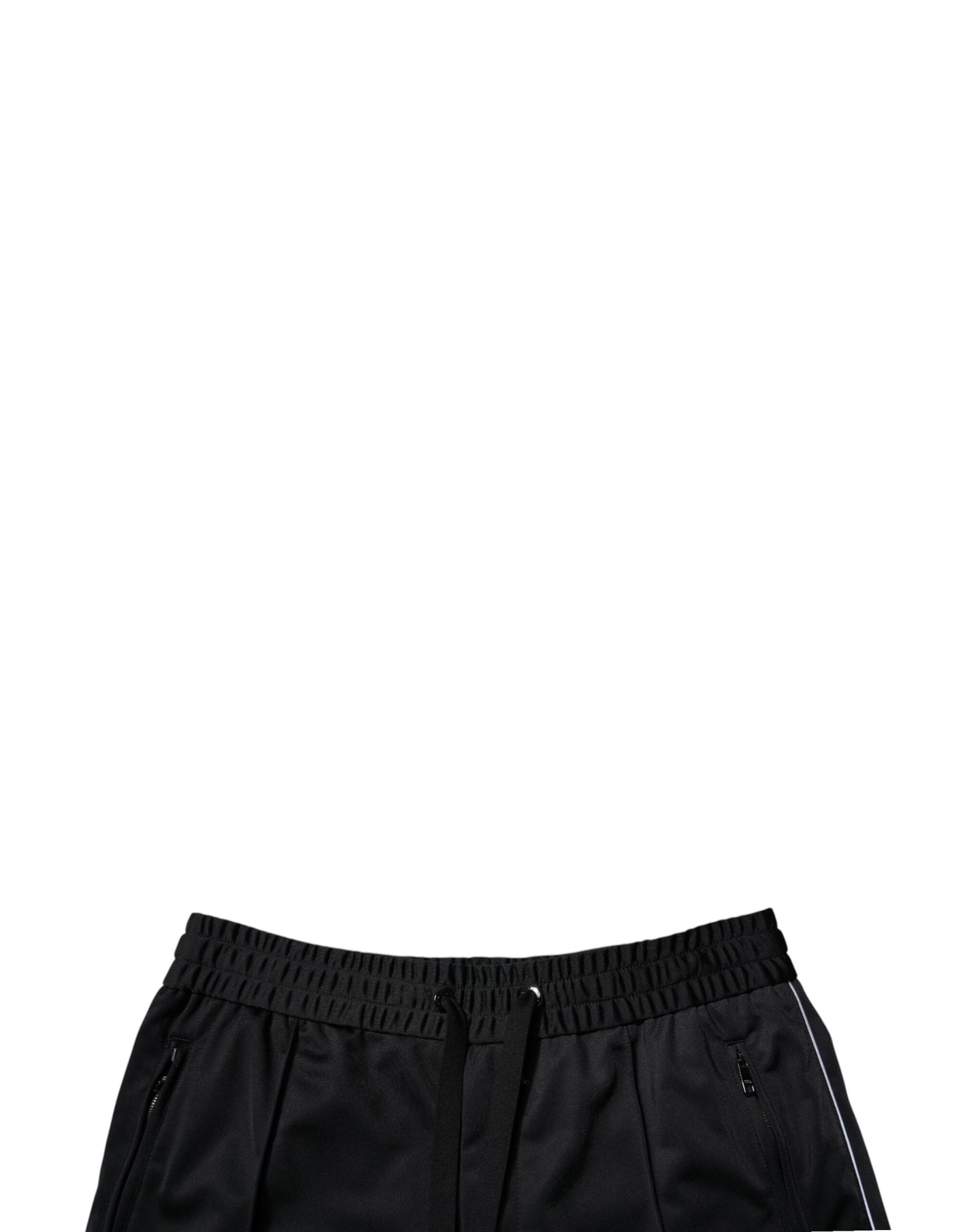 Bermudas de poliéster negro de cintura media para hombre