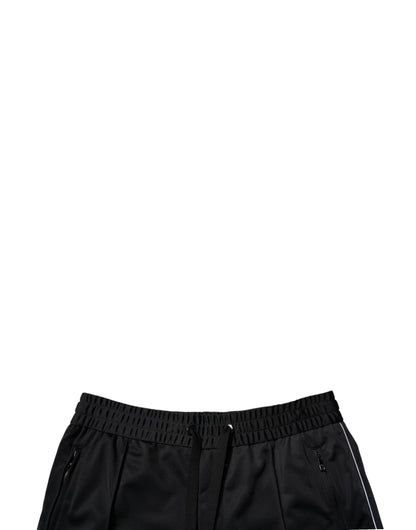 Bermudas de poliéster negro de cintura media para hombre