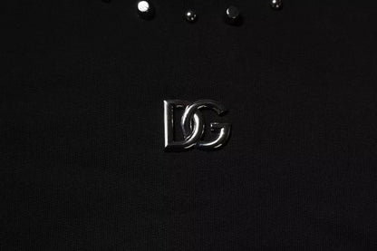 Black Logo Stud Pullover Sweatshirt Sweater