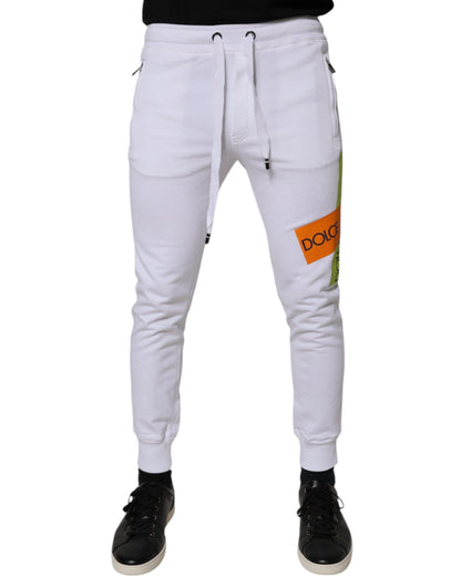 Pantalones deportivos blancos de algodón con logotipo
