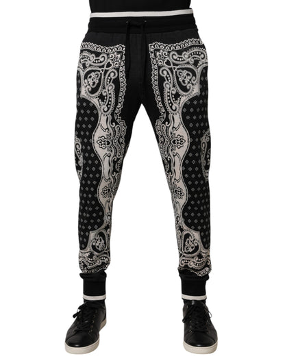 Pantalones deportivos de algodón con bandana negra