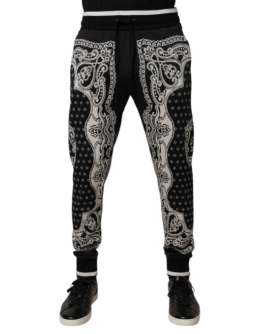 Pantalones deportivos de algodón con bandana negra
