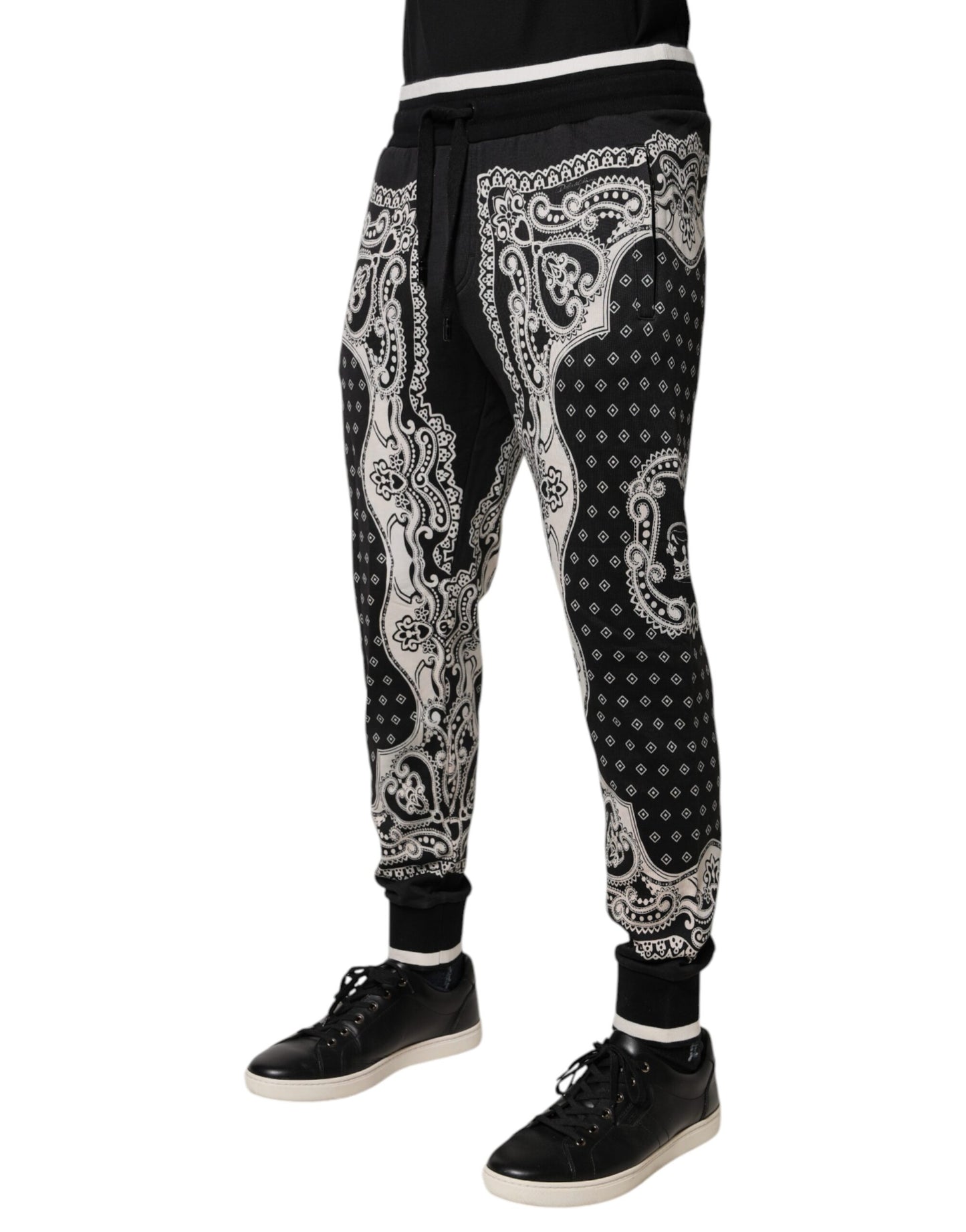 Pantalones deportivos de algodón con bandana negra