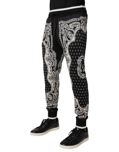 Pantalones deportivos de algodón con bandana negra