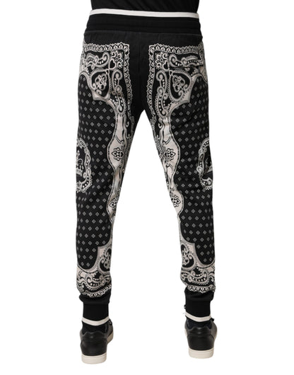 Pantalones deportivos de algodón con bandana negra