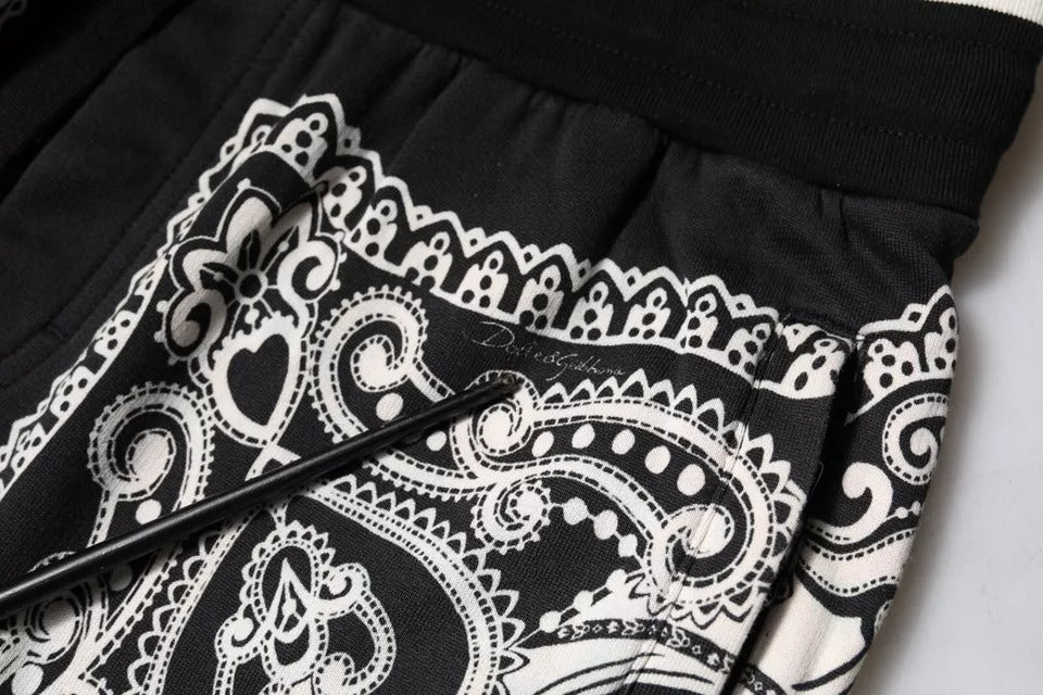 Pantalones deportivos de algodón con bandana negra