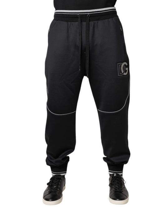 Pantalones deportivos negros con logotipo de poliéster