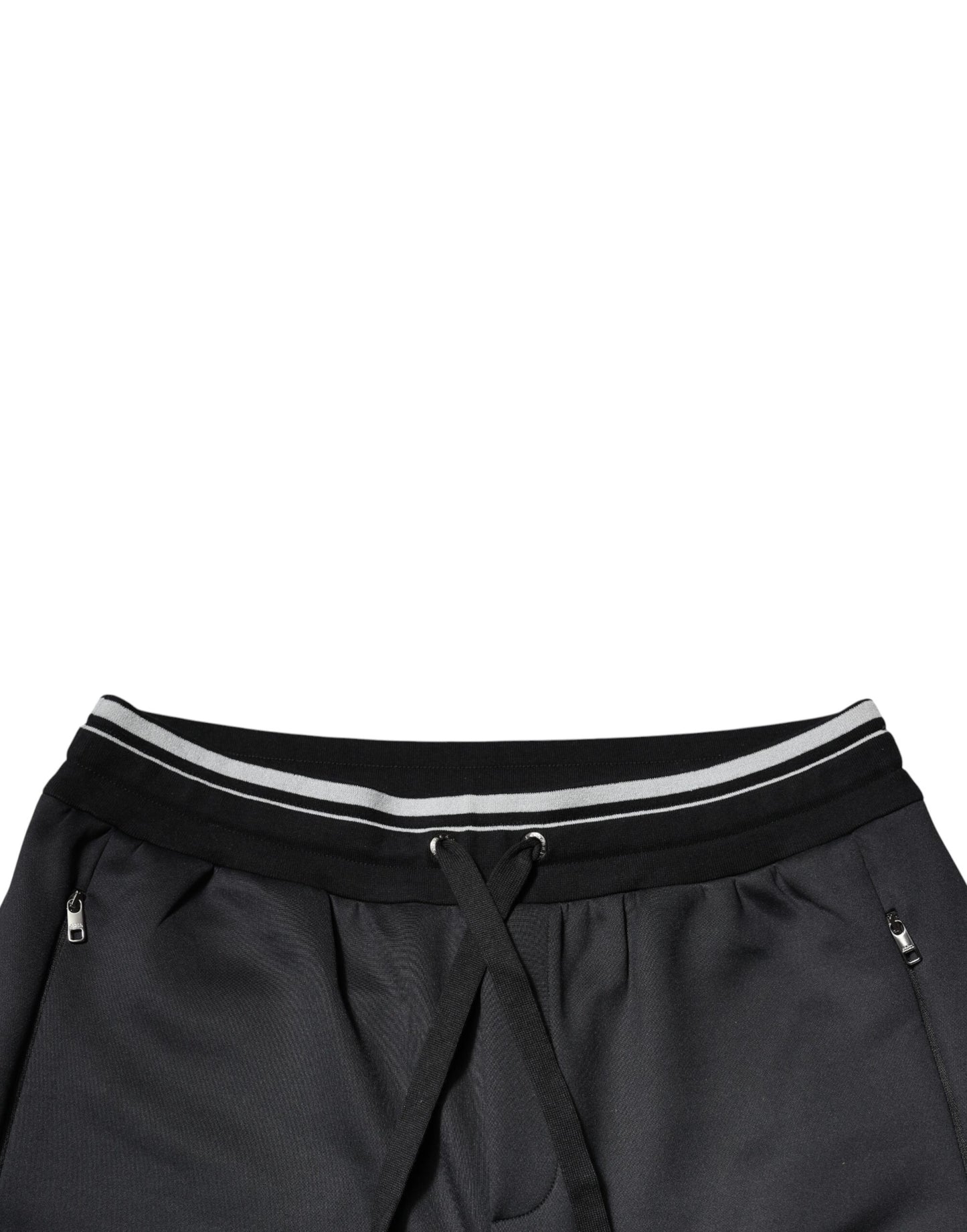 Pantalones deportivos negros con logotipo de poliéster