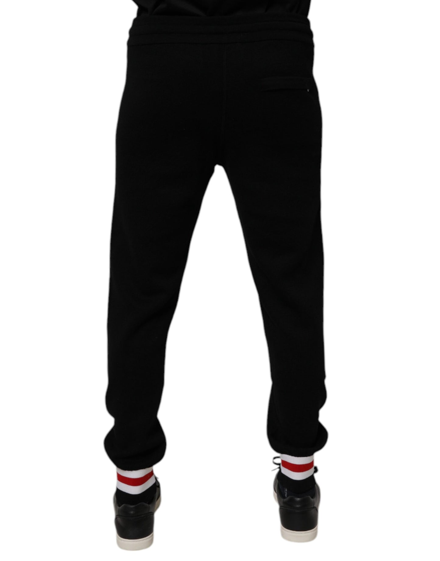 Pantalones deportivos negros de lana de cintura media