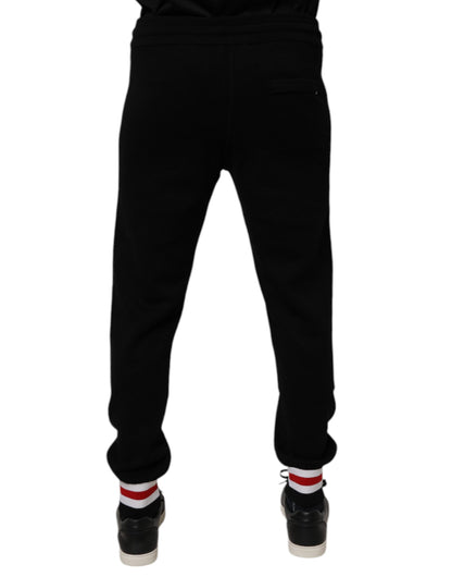 Pantalones deportivos negros de lana de cintura media