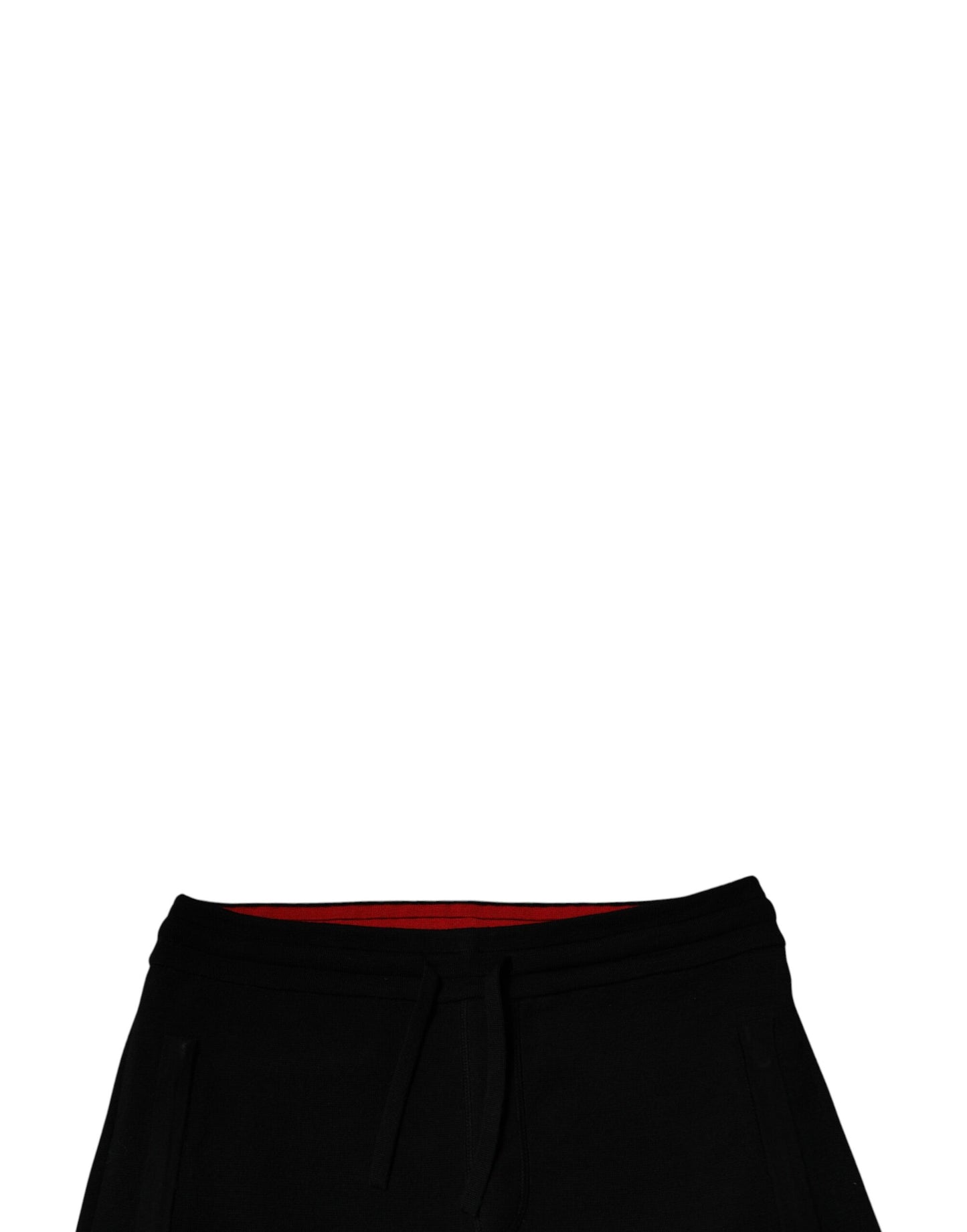 Pantalones deportivos negros de lana de cintura media