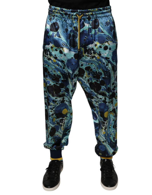 Pantalones deportivos para hombre con estampado de mármol multicolor