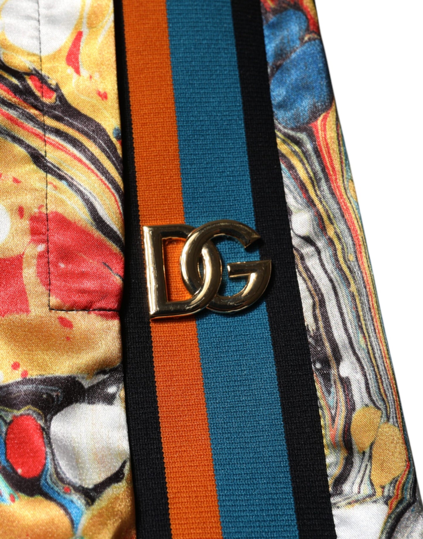 Pantalones deportivos de satén de mármol multicolor para hombre