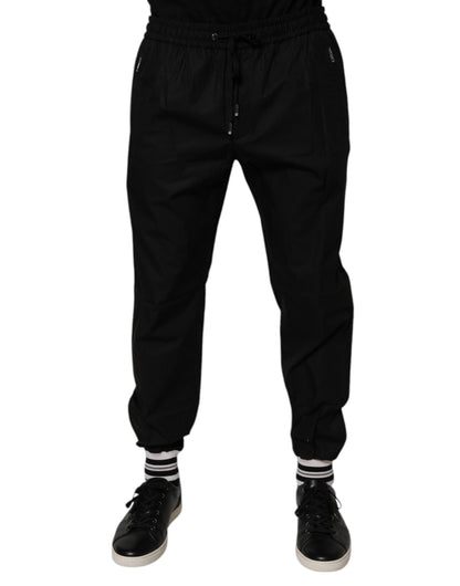 Pantalones deportivos negros de algodón para hombre