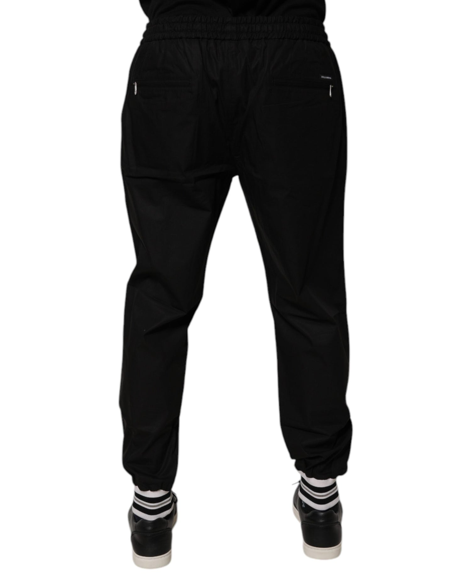 Pantalones deportivos negros de algodón para hombre