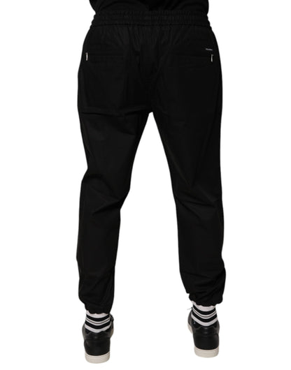 Pantalones deportivos negros de algodón para hombre