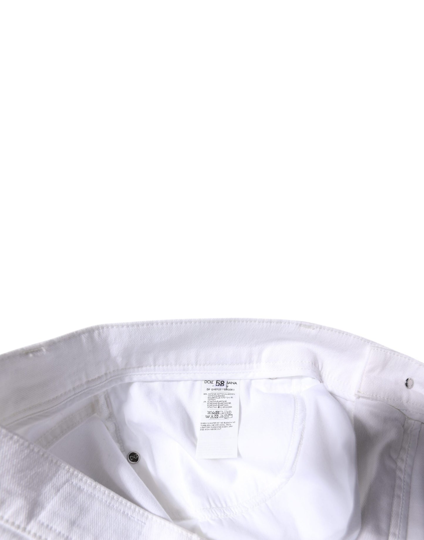 Vaqueros ajustados de algodón elástico blanco para hombre