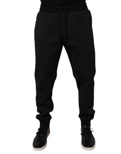 Pantalones deportivos negros de poliéster para hombre