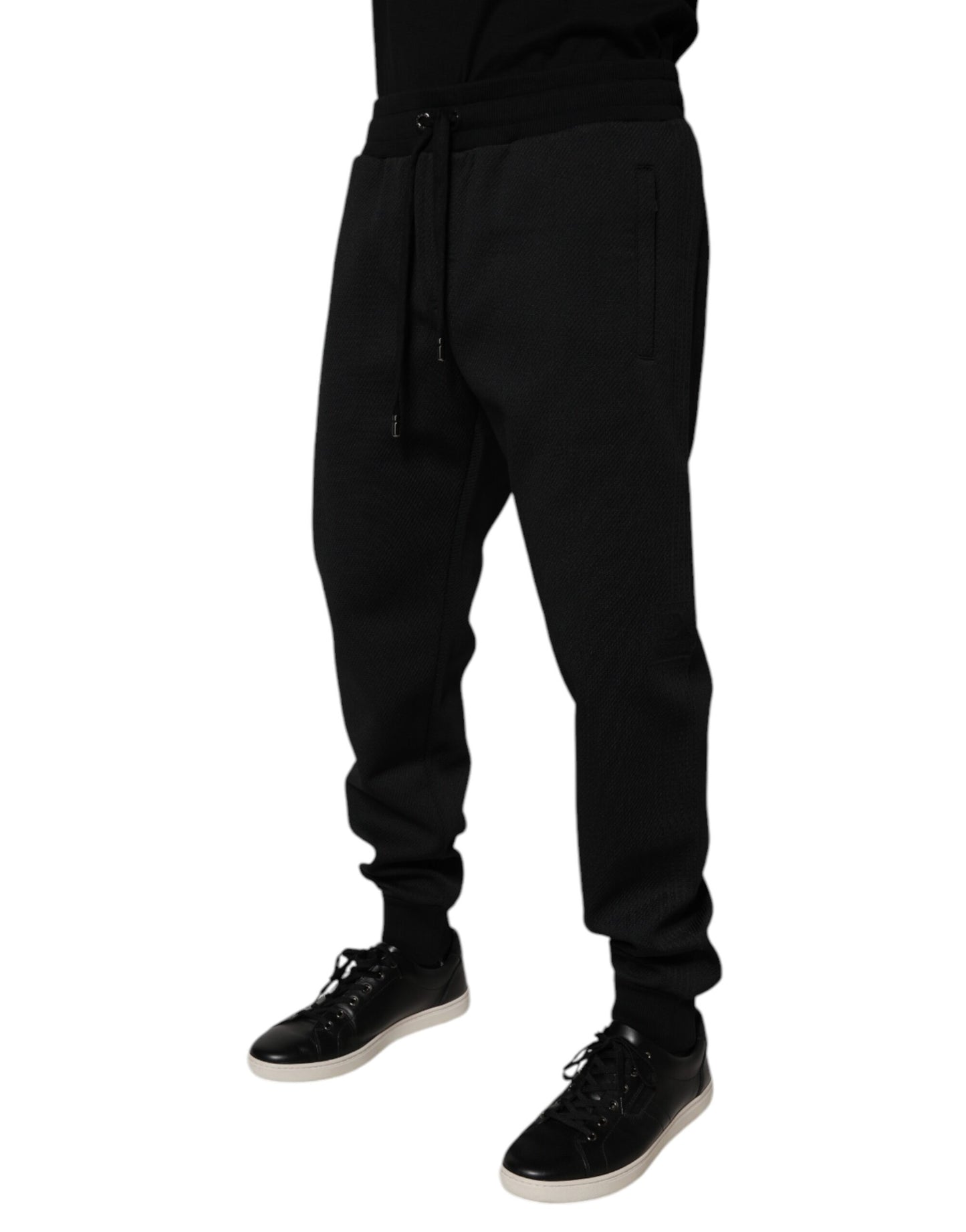 Pantalones deportivos negros de poliéster para hombre