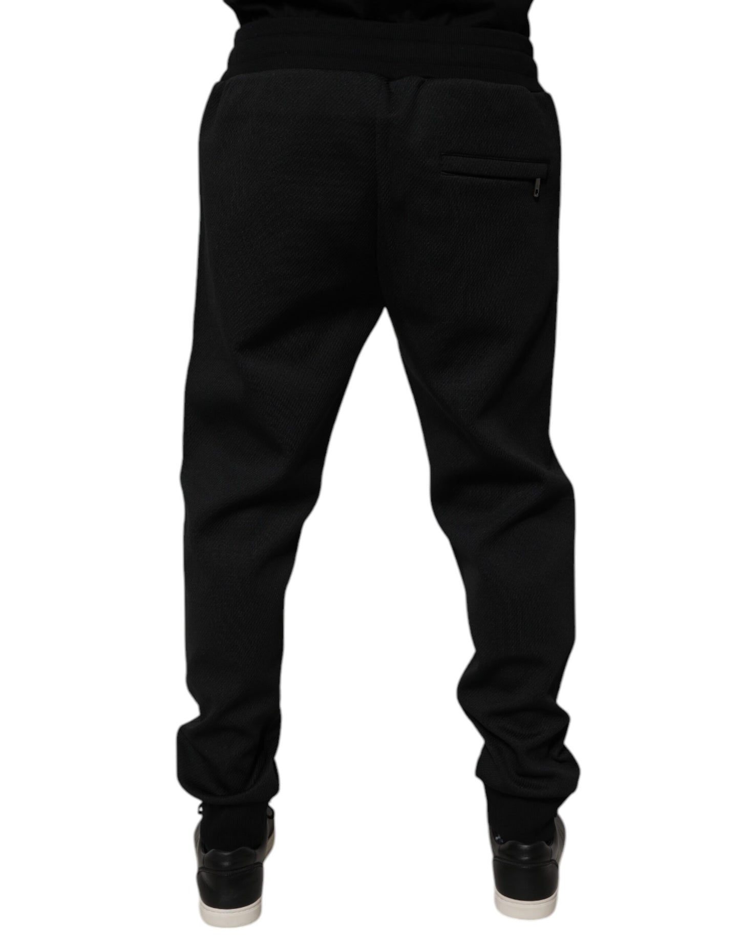 Pantalones deportivos negros de poliéster para hombre