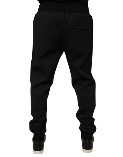 Pantalones deportivos negros de poliéster para hombre