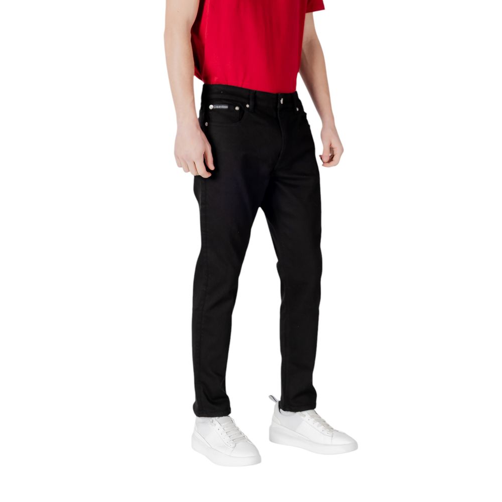 Black Recycled Polyester Slim Fit Jean