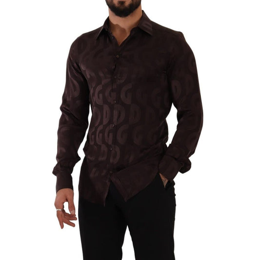 Camisa de seda burdeos