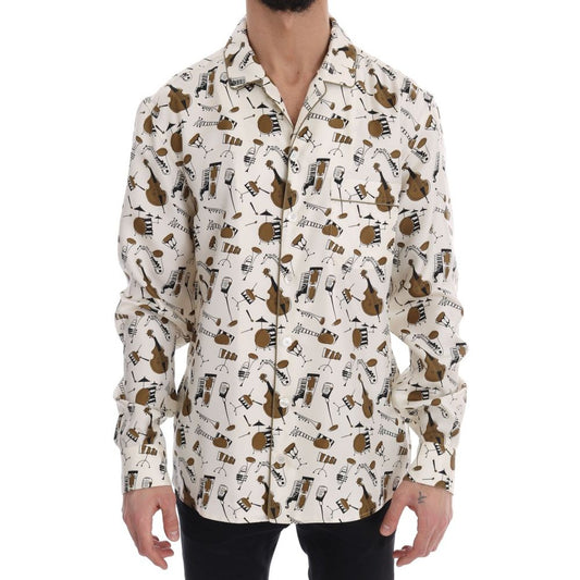 Camisa de seda multicolor