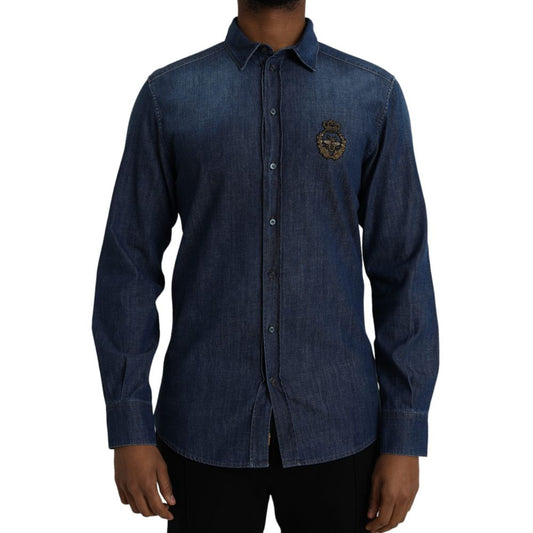 Camisa de algodón azul