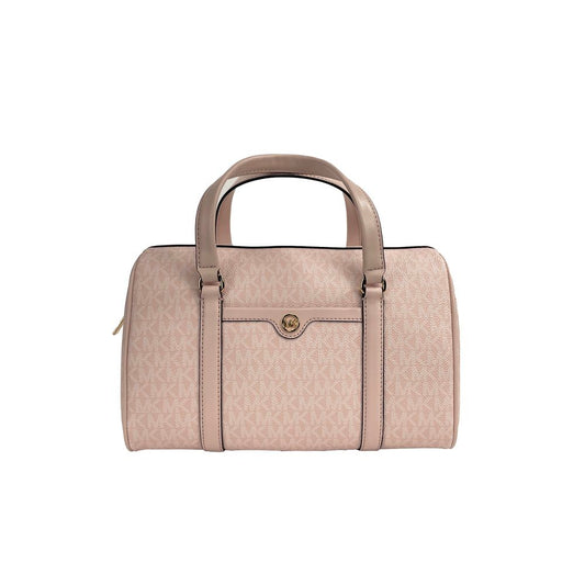 Bolso de hombro de PVC rosa y piel lisa