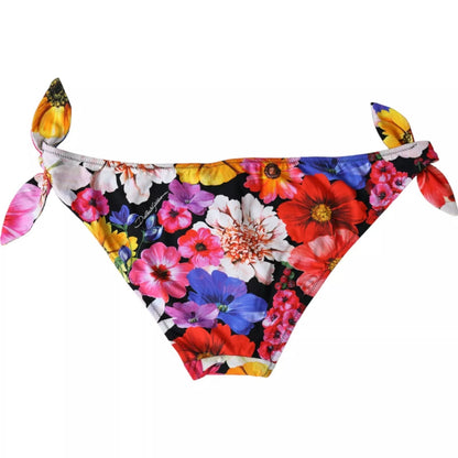 Traje de baño de bikini con estampado floral negro