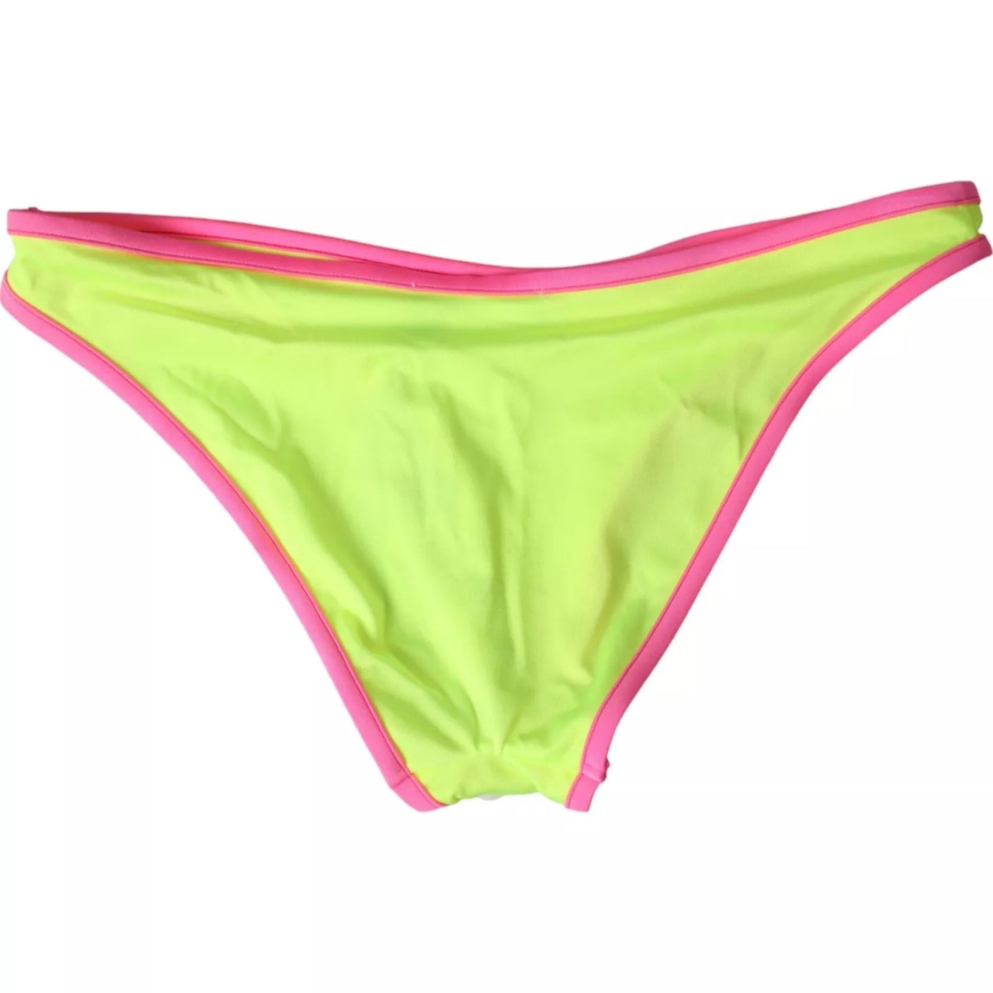 Parte inferior del bikini de playa de nailon amarillo y rosa