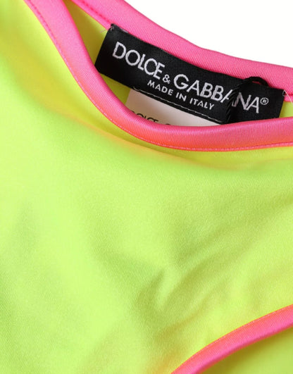 Parte inferior del bikini de playa de nailon amarillo y rosa