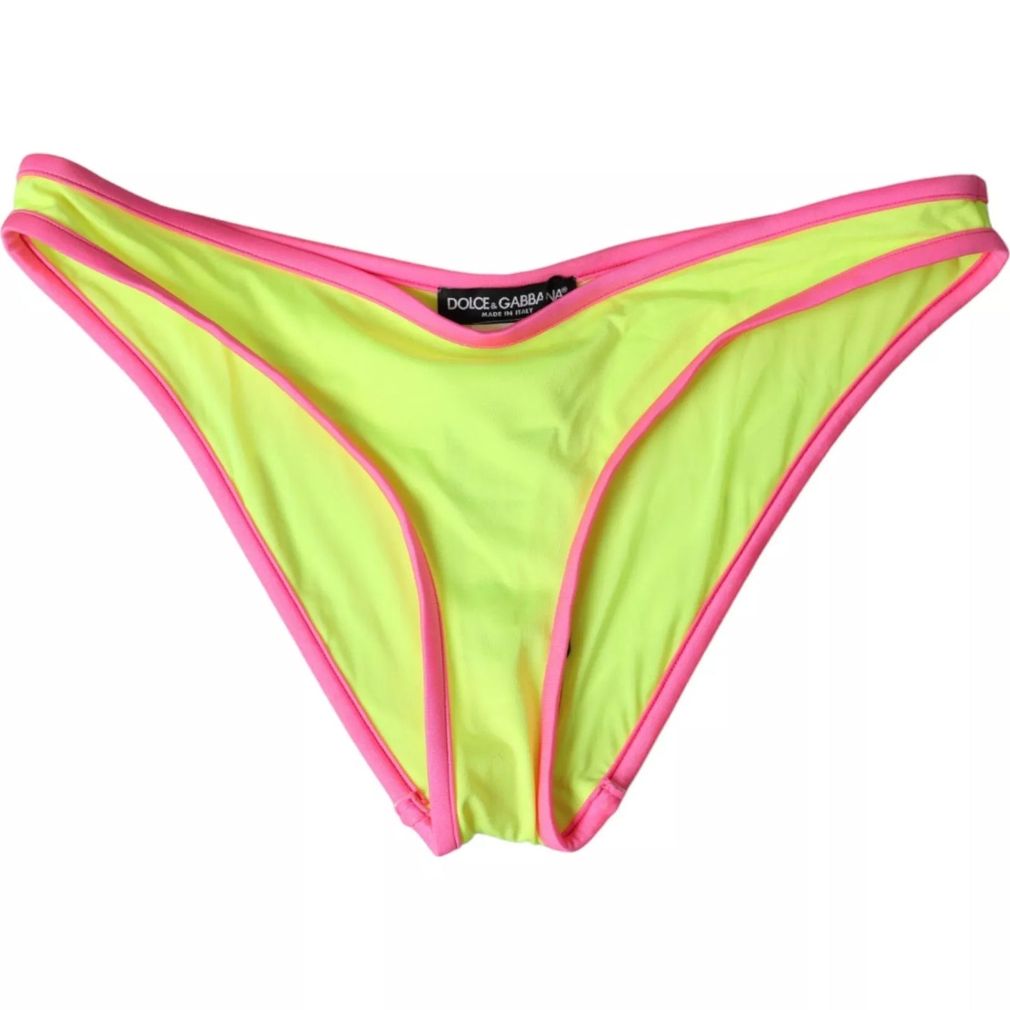 Parte inferior del bikini de playa de nailon amarillo y rosa