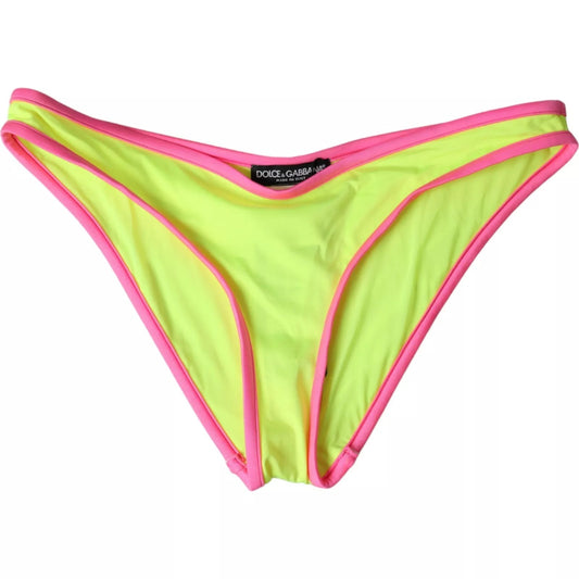 Parte inferior del bikini de playa de nailon amarillo y rosa