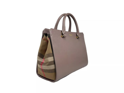Bolso tote pequeño de piel Banwell, color gris visón