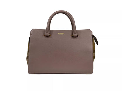 Bolso tote pequeño de piel Banwell, color gris visón
